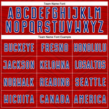 Загрузить изображение в средство просмотра галереи, Custom Red Royal-White Wavy Lines Sports Sublimation Soccer Uniform Jersey
