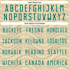 Загрузить изображение в средство просмотра галереи, Custom Cream Kelly Green-White Wavy Lines Sports Sublimation Soccer Uniform Jersey
