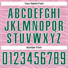 Загрузить изображение в средство просмотра галереи, Custom Light Pink Kelly Green-White Wavy Lines Sports Sublimation Soccer Uniform Jersey
