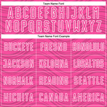 Загрузить изображение в средство просмотра галереи, Custom Pink Kelly Green-White Wavy Lines Sports Sublimation Soccer Uniform Jersey
