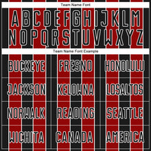Load image into Gallery viewer, Custom Black Red-White Pinstripe Line Sports Sublimation Soccer Uniform Jersey
