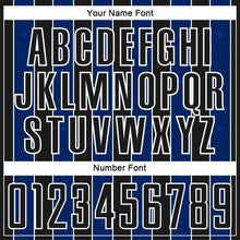 Load image into Gallery viewer, Custom Black Royal-White Pinstripe Line Sports Sublimation Soccer Uniform Jersey
