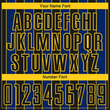 Load image into Gallery viewer, Custom Black Royal-Yellow Pinstripe Line Sports Sublimation Soccer Uniform Jersey
