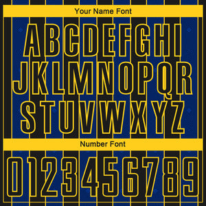 Custom Black Royal-Yellow Pinstripe Line Sports Sublimation Soccer Uniform Jersey