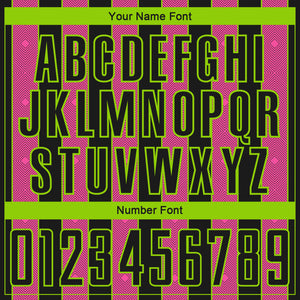 Custom Black Pink-Neon Green Pinstripe Line Sports Sublimation Soccer Uniform Jersey
