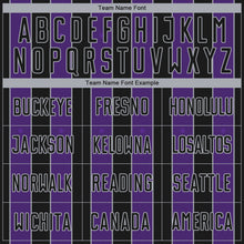 Load image into Gallery viewer, Custom Black Purple-Gray Pinstripe Line Sports Sublimation Soccer Uniform Jersey
