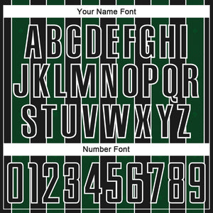 Custom Black Green-White Pinstripe Line Sports Sublimation Soccer Uniform Jersey