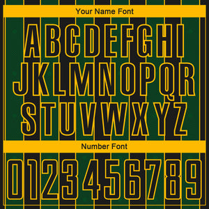 Custom Black Green-Gold Pinstripe Line Sports Sublimation Soccer Uniform Jersey