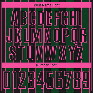 Custom Black Green-Pink Pinstripe Line Sports Sublimation Soccer Uniform Jersey