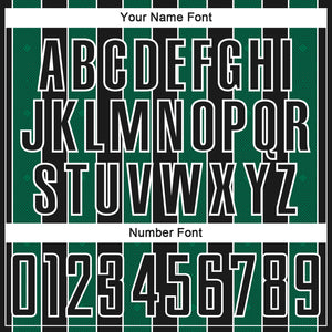 Custom Black Kelly Green-White Pinstripe Line Sports Sublimation Soccer Uniform Jersey