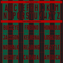 Загрузить изображение в средство просмотра галереи, Custom Black Kelly Green-Red Pinstripe Line Sports Sublimation Soccer Uniform Jersey
