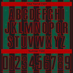 Custom Black Kelly Green-Red Pinstripe Line Sports Sublimation Soccer Uniform Jersey