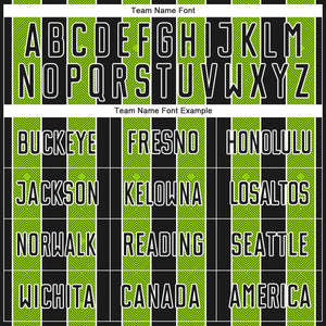 Custom Black Neon Green-White Pinstripe Line Sports Sublimation Soccer Uniform Jersey