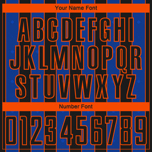 Custom Black Thunder Blue-Orange Pinstripe Line Sports Sublimation Soccer Uniform Jersey