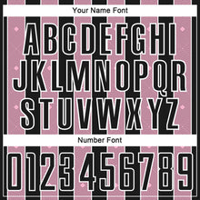 Laden Sie das Bild in den Galerie-Viewer, Custom Black Light Pink-White Pinstripe Line Sports Sublimation Soccer Uniform Jersey
