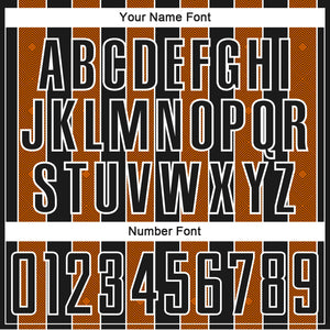 Custom Black Texas Orange-White Pinstripe Line Sports Sublimation Soccer Uniform Jersey