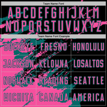Charger l&#39;image dans la galerie, Custom Black Pink-Teal Abstract Fragment Art Splash Sports Sublimation Soccer Uniform Jersey

