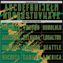 Charger l&#39;image dans la galerie, Custom Black Kelly Green-Old Gold Abstract Fragment Art Splash Sports Sublimation Soccer Uniform Jersey
