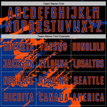 Charger l&#39;image dans la galerie, Custom Black Royal-Orange Abstract Fragment Art Splash Sports Sublimation Soccer Uniform Jersey
