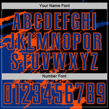 Charger l&#39;image dans la galerie, Custom Black Royal-Orange Abstract Fragment Art Splash Sports Sublimation Soccer Uniform Jersey
