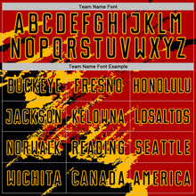 Charger l&#39;image dans la galerie, Custom Red Black-Gold Abstract Fragment Art Splash Sports Sublimation Soccer Uniform Jersey
