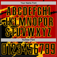 Charger l&#39;image dans la galerie, Custom Red Black-Gold Abstract Fragment Art Splash Sports Sublimation Soccer Uniform Jersey
