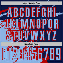 Загрузить изображение в средство просмотра галереи, Custom Navy Light Blue-Red Abstract Fragment Art Splash Sports Sublimation Soccer Uniform Jersey
