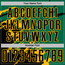 Charger l&#39;image dans la galerie, Custom Kelly Green Black-Gold Abstract Fragment Art Splash Sports Sublimation Soccer Uniform Jersey
