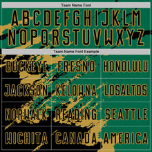 Charger l&#39;image dans la galerie, Custom Kelly Green Black-Old Gold Abstract Fragment Art Splash Sports Sublimation Soccer Uniform Jersey
