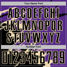 Загрузить изображение в средство просмотра галереи, Custom Purple Black-Cream Abstract Fragment Art Splash Sports Sublimation Soccer Uniform Jersey
