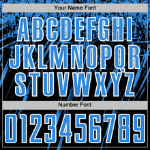 Load image into Gallery viewer, Custom Black Powder Blue-White Splash Sports Sublimation Soccer Uniform Jersey
