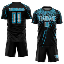 Laden Sie das Bild in den Galerie-Viewer, Custom Black Panther Blue-White Splash Sports Sublimation Soccer Uniform Jersey
