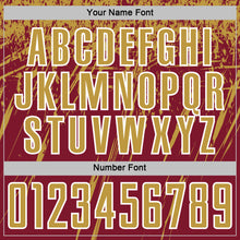 Load image into Gallery viewer, Custom Crimson Old Gold-White Splash Sports Sublimation Soccer Uniform Jersey
