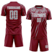 Загрузить изображение в средство просмотра галереи, Custom Crimson Gray-White Splash Sports Sublimation Soccer Uniform Jersey
