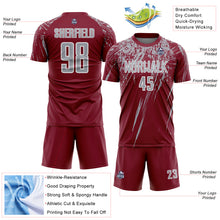 Загрузить изображение в средство просмотра галереи, Custom Crimson Gray-White Splash Sports Sublimation Soccer Uniform Jersey
