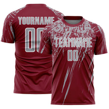 Загрузить изображение в средство просмотра галереи, Custom Crimson Gray-White Splash Sports Sublimation Soccer Uniform Jersey
