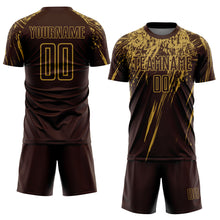 Laden Sie das Bild in den Galerie-Viewer, Custom Brown Old Gold Splash Sports Sublimation Soccer Uniform Jersey
