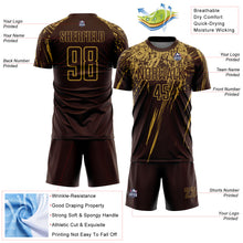 Laden Sie das Bild in den Galerie-Viewer, Custom Brown Old Gold Splash Sports Sublimation Soccer Uniform Jersey
