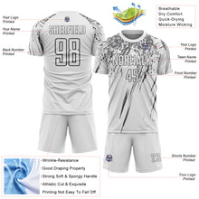 Load image into Gallery viewer, Custom White Steel Gray Splash Sports Sublimation Soccer Uniform Jersey
