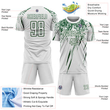 Load image into Gallery viewer, Custom White Green Splash Sports Sublimation Soccer Uniform Jersey
