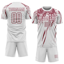 Загрузить изображение в средство просмотра галереи, Custom White Crimson Splash Sports Sublimation Soccer Uniform Jersey
