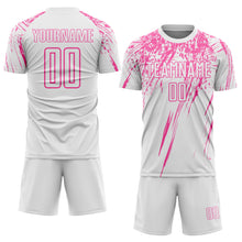 Charger l'image dans la galerie, Custom White Pink Splash Sports Sublimation Soccer Uniform Jersey

