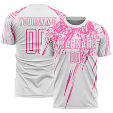Charger l'image dans la galerie, Custom White Pink Splash Sports Sublimation Soccer Uniform Jersey
