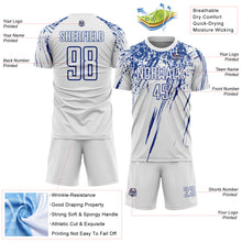 Load image into Gallery viewer, Custom White Royal Splash Sports Sublimation Soccer Uniform Jersey
