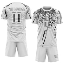 Load image into Gallery viewer, Custom White Black Splash Sports Sublimation Soccer Uniform Jersey
