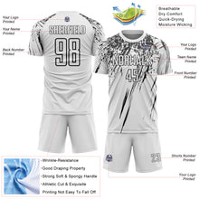 Load image into Gallery viewer, Custom White Black Splash Sports Sublimation Soccer Uniform Jersey

