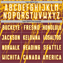 Charger l'image dans la galerie, Custom Burgundy White-Gold Splash Sports Sublimation Soccer Uniform Jersey
