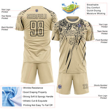 Load image into Gallery viewer, Custom Cream Black Splash Sports Sublimation Soccer Uniform Jersey
