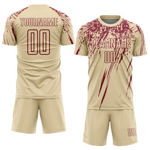 Load image into Gallery viewer, Custom Cream Crimson Splash Sports Sublimation Soccer Uniform Jersey
