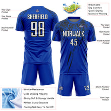 Charger l'image dans la galerie, Custom Thunder Blue White-Black Splash Sports Sublimation Soccer Uniform Jersey
